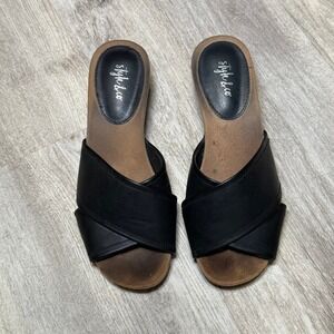 Style & Co size 6 women's slip on heel‎ black sandals